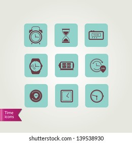 Clock icons.Vector illustration.