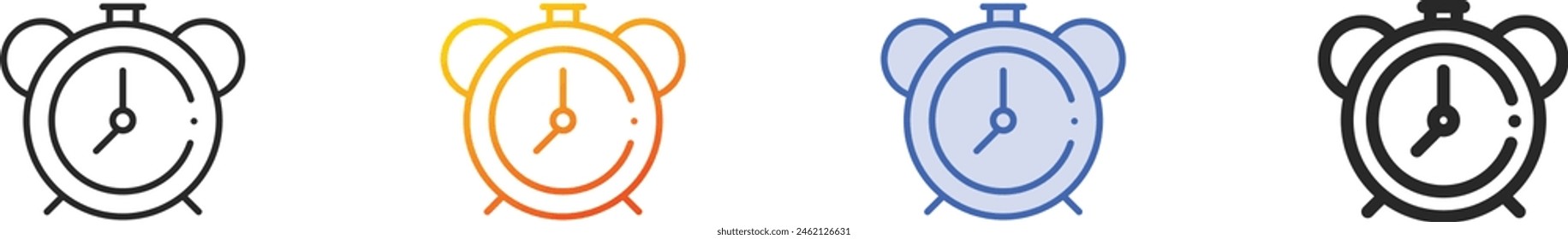 clock icon.Thin Linear, Gradient, Blue Stroke and bold Style Design Isolated On White Background