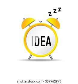 clock idea vector in yellow color
