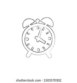 Clock ikon. Time scene with cute little clock.Hurry up.