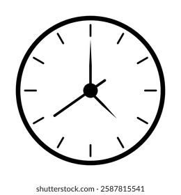 Clock illustrated in vector on white background