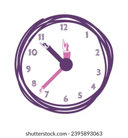 Vector de línea de diseño de la ilustración de reloj