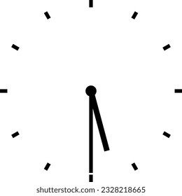 clock illustration at half past five