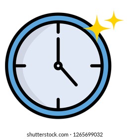 clock illustration with shiny star