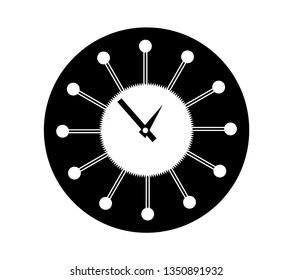 Clock illustration with white background 