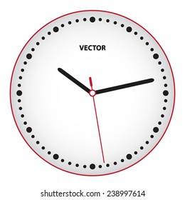 Clock image isolated on white background. Vector illustration. 