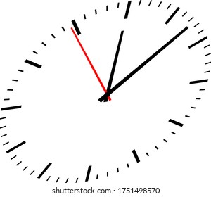 Clock image on white background. Vector illustration