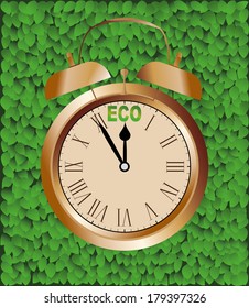Clock with the inscription eco