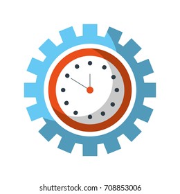 clock inside gear business time work concept
