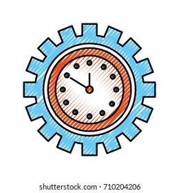 clock inside gear business time work concept