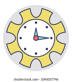 
Clock inside gear wheel the symbol of time management 
