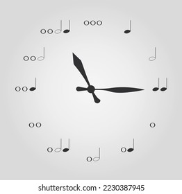 clock with instead of a note dial of different durations