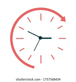 Clock instrument with arrow design, Time tool watch second deadline measure countdown and object theme Vector illustration