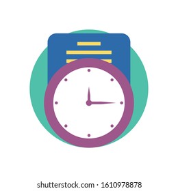 Clock instrument design, Time tool watch second deadline measure countdown and object theme Vector illustration