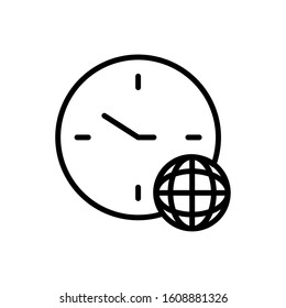 Clock instrument and global sphere design, Time tool watch second deadline measure countdown and object theme Vector illustration