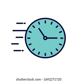Clock instrument line and fill style icon design, Time tool watch second deadline measure countdown and object theme Vector illustration