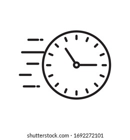 Diseño de icono de estilo de línea de instrumento de reloj, herramienta de tiempo ver segunda fecha límite medir la cuenta regresiva y tema de objeto Ilustración vectorial