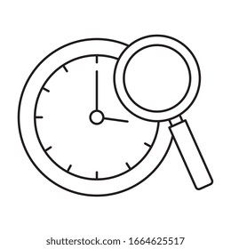 Clock instrument and lupe design, Time tool watch second deadline measure countdown and object theme Vector illustration