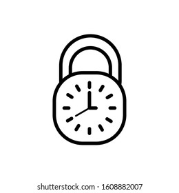 Clock instrument padlock design, Time tool watch second deadline measure countdown and object theme Vector illustration