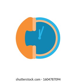 Clock instrument and phone design, Time tool watch second deadline measure countdown and object theme Vector illustration