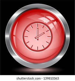 Clock. Internet button. Vector illustration.