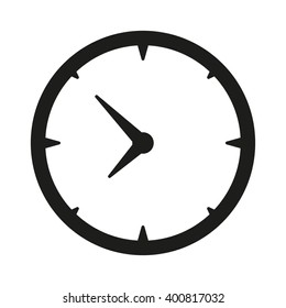 Clock isolated black icon.