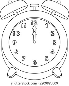 Clock Isolated Coloring Page for Kids