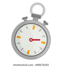 Clock isolated flat icom, time concept graphic design, vector illustration.