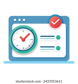 clock isolated flat vector illustration