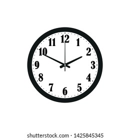 clock isolated on white background, silhouette, icon