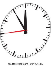 Clock isolated on white background. Vector illustration