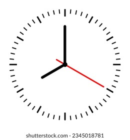 Reloj aislado sobre fondo blanco. Ilustración vectorial.