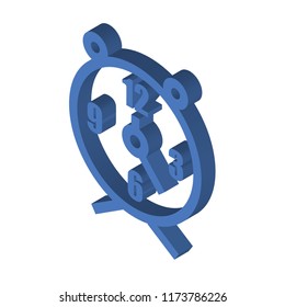 Clock isometric left top view 3D icon