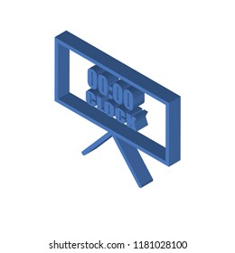 Clock isometric left top view 3D icon