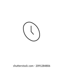 icono de línea isométrica del reloj, icono de trazo editable