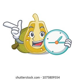 With clock jackfruit character cartoon style