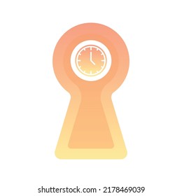 clock keyhole logo gradient design template icon element
