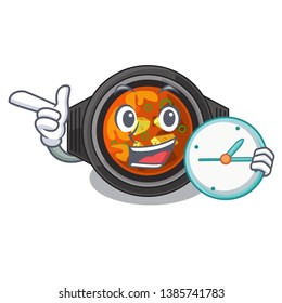 With clock kimchi tighe isolated in the character