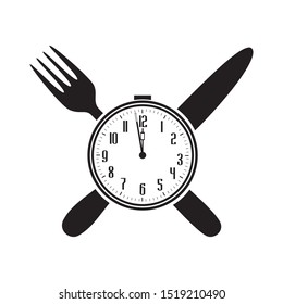 clock, knife and fork, vector