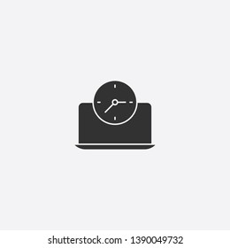 clock laptop icon illustration isolated vector sign symbol
