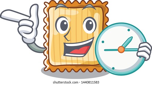 With clock lasagne isolated with in the cartoon