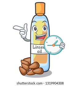 With clock lenseed oil in the character shape With clock lenseed oil in the character shape