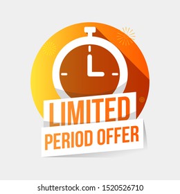 Clock Limited Period Offer Shopping Sale Background Vector