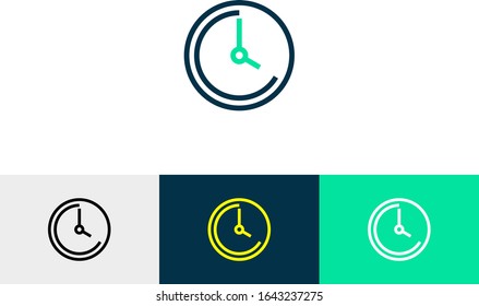 Clock line art icon vector 