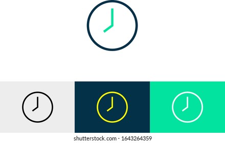 clock line art icon vector 