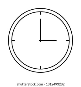 Clock line art vector, Flat icon design, Illustration vector