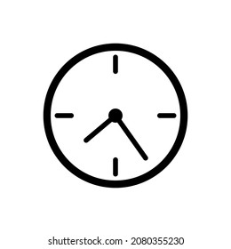 clock line art vector icon isolated on white background