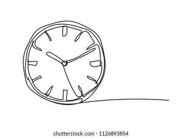 clock, line drawing style,vector design