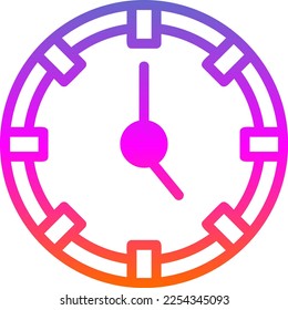 Clock Line Gradient Vector Icon Design