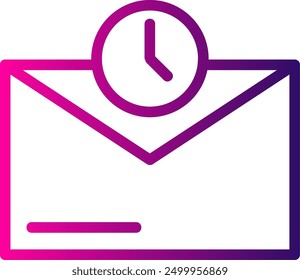 Clock Line Gradient Vector Icon Design